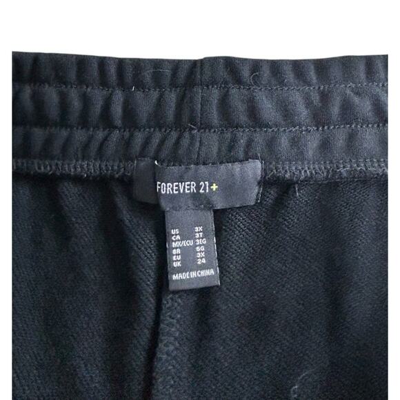 Forever 21 + Black Sweat Shorts Sz 3X Drawstring Waist Fleece 8" Inseam New - Picture 2 of 6